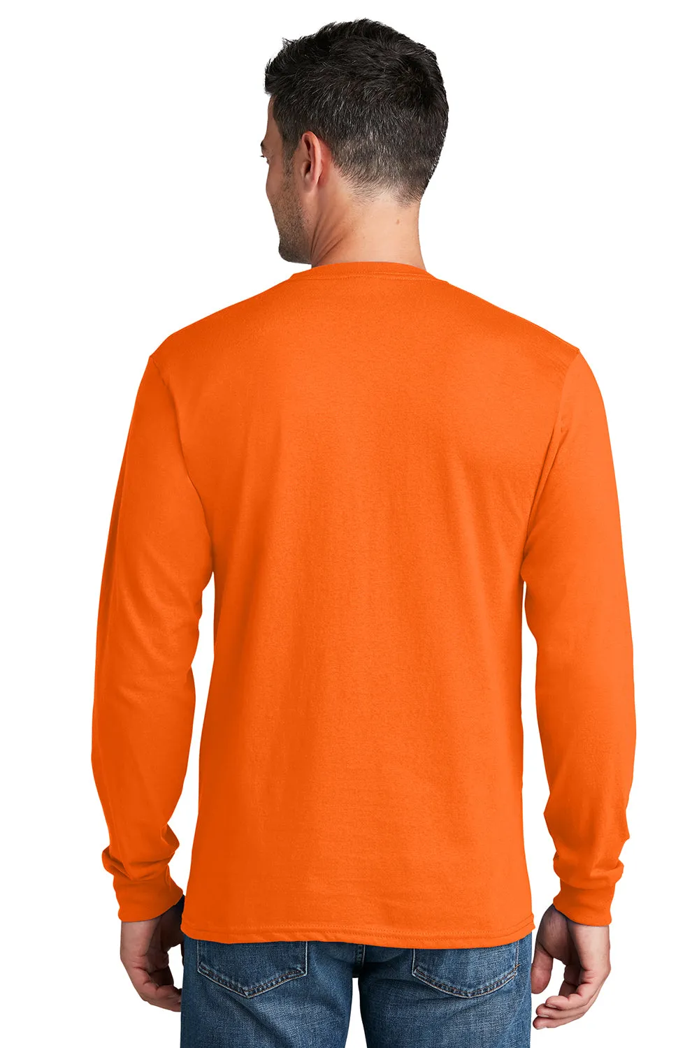 Port & Company Mens Core Long Sleeve Crewneck T-Shirt - Safety Orange  Buy the latest Clothing Port-Company
