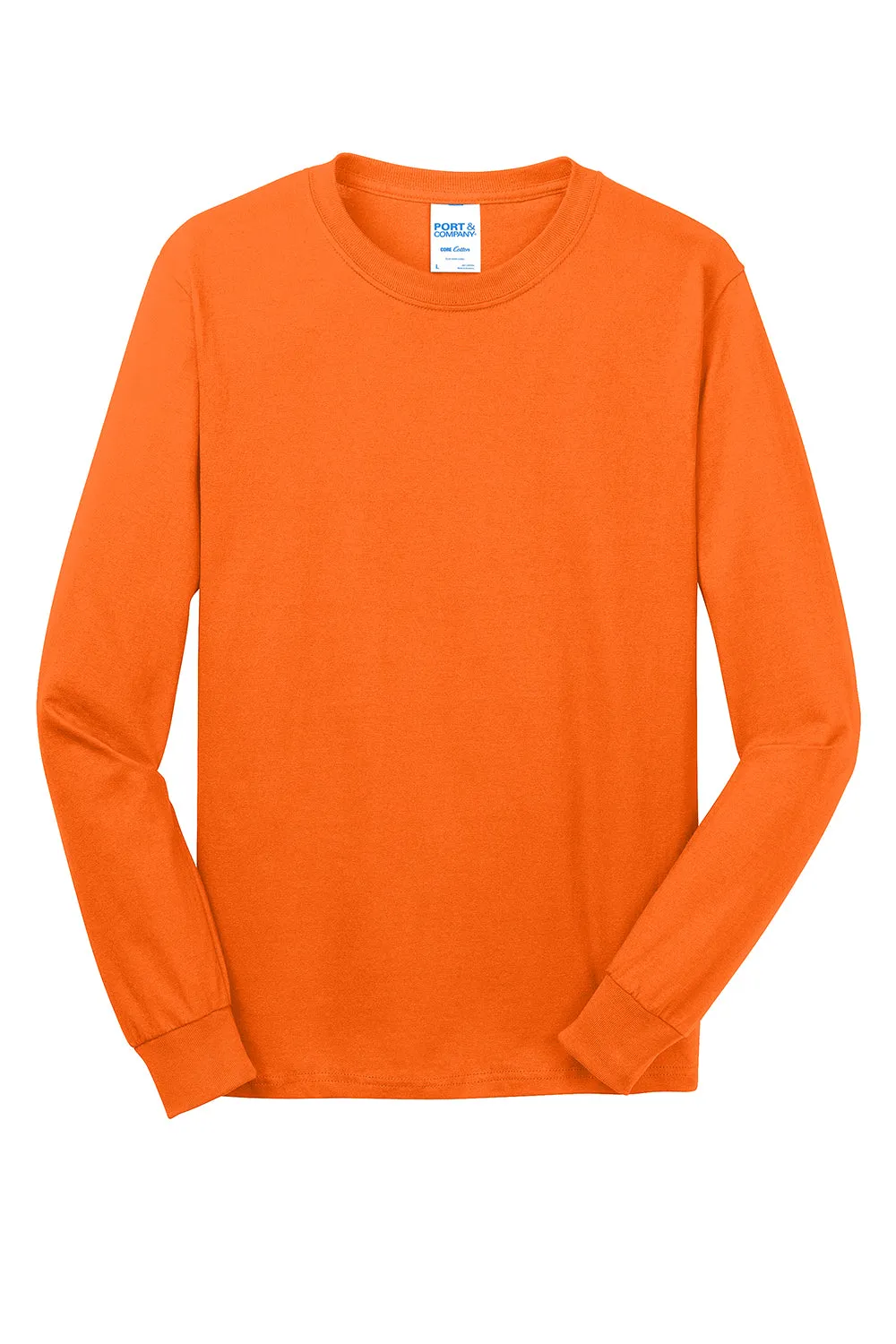 Port & Company Mens Core Long Sleeve Crewneck T-Shirt - Safety Orange  Buy the latest Clothing Port-Company