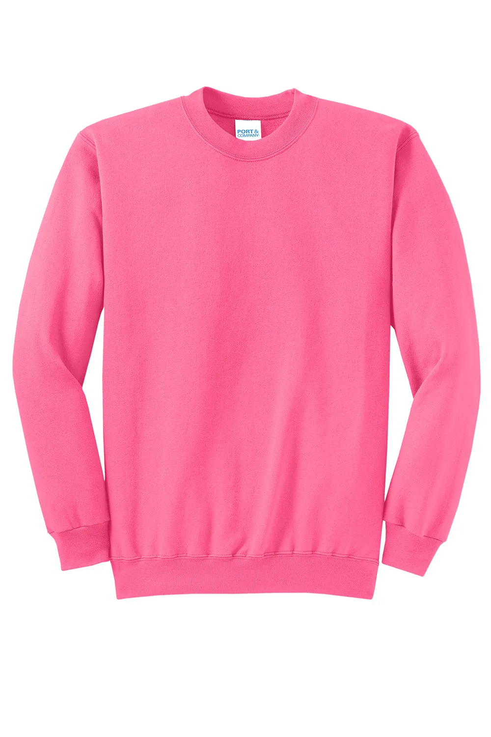 Port & Company Mens Core Pill Resistant Fleece Crewneck Sweatshirt - Neon Pink  Buy the latest Clothing Port-Company