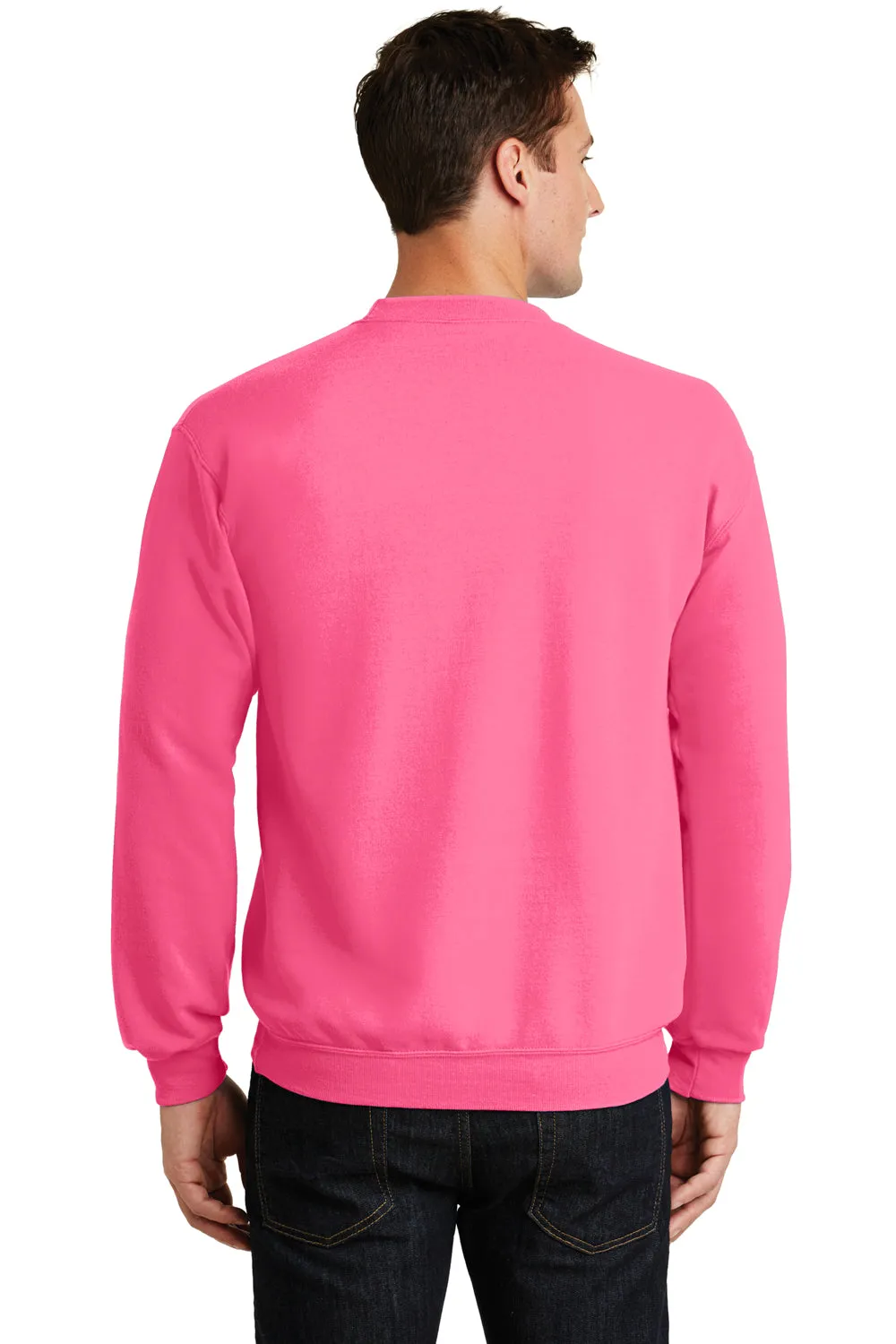 Port & Company Mens Core Pill Resistant Fleece Crewneck Sweatshirt - Neon Pink  Buy the latest Clothing Port-Company