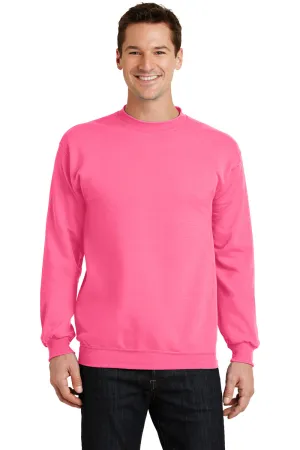 Port & Company Mens Core Pill Resistant Fleece Crewneck Sweatshirt - Neon Pink  Buy the latest Clothing Port-Company