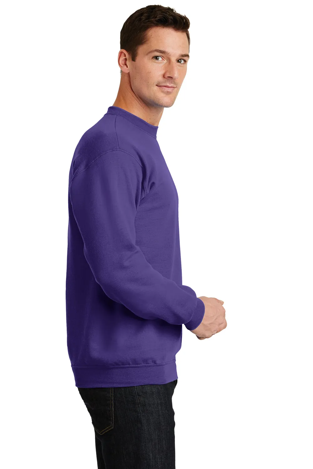 Port & Company Mens Core Pill Resistant Fleece Crewneck Sweatshirt - Purple  Buy the latest Clothing Port-Company