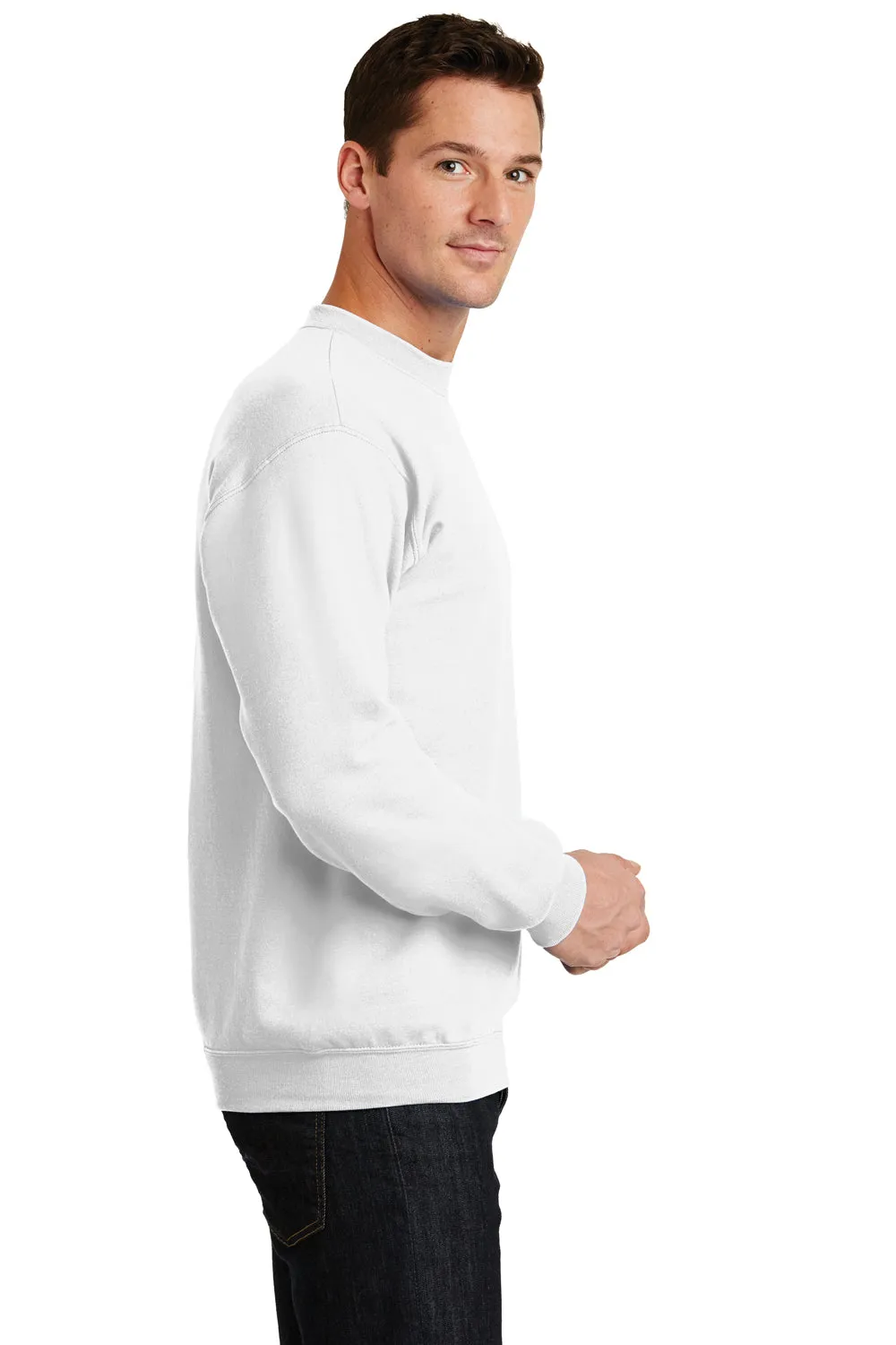 Port & Company Mens Core Pill Resistant Fleece Crewneck Sweatshirt - White  Buy the latest Clothing Port-Company