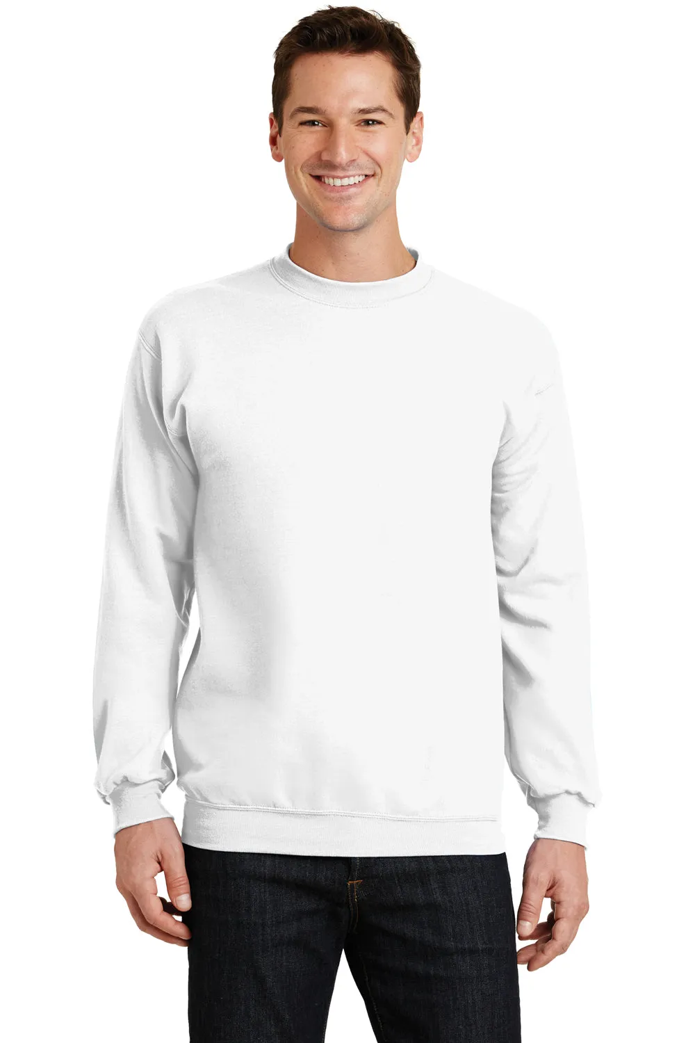 Port & Company Mens Core Pill Resistant Fleece Crewneck Sweatshirt - White  Buy the latest Clothing Port-Company