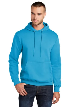 Port & Company Mens Core Pill Resistant Fleece Hooded Sweatshirt Hoodie w/ Pouch Pocket - Neon Blue  Buy the latest Clothing Port-Company