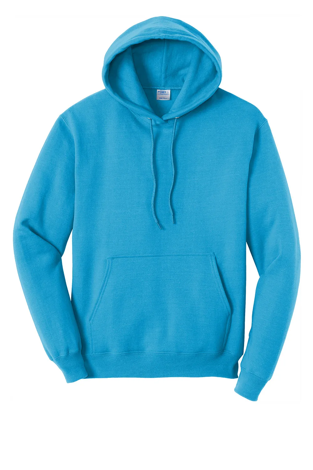 Port & Company Mens Core Pill Resistant Fleece Hooded Sweatshirt Hoodie w/ Pouch Pocket - Neon Blue  Buy the latest Clothing Port-Company