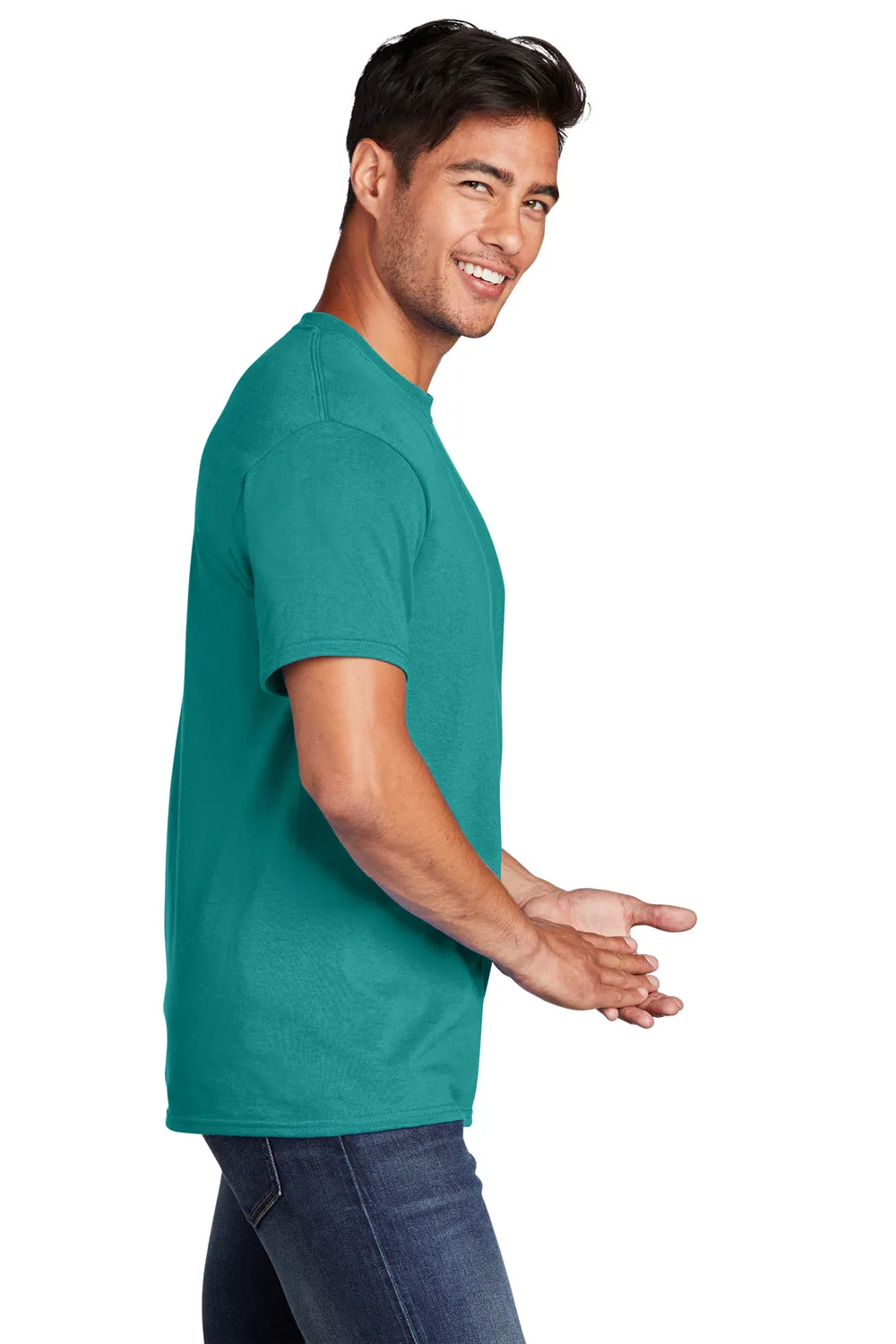 Port & Company Mens Core Short Sleeve Crewneck T-Shirt - Bright Aqua Blue  Buy the latest Clothing Port-Company