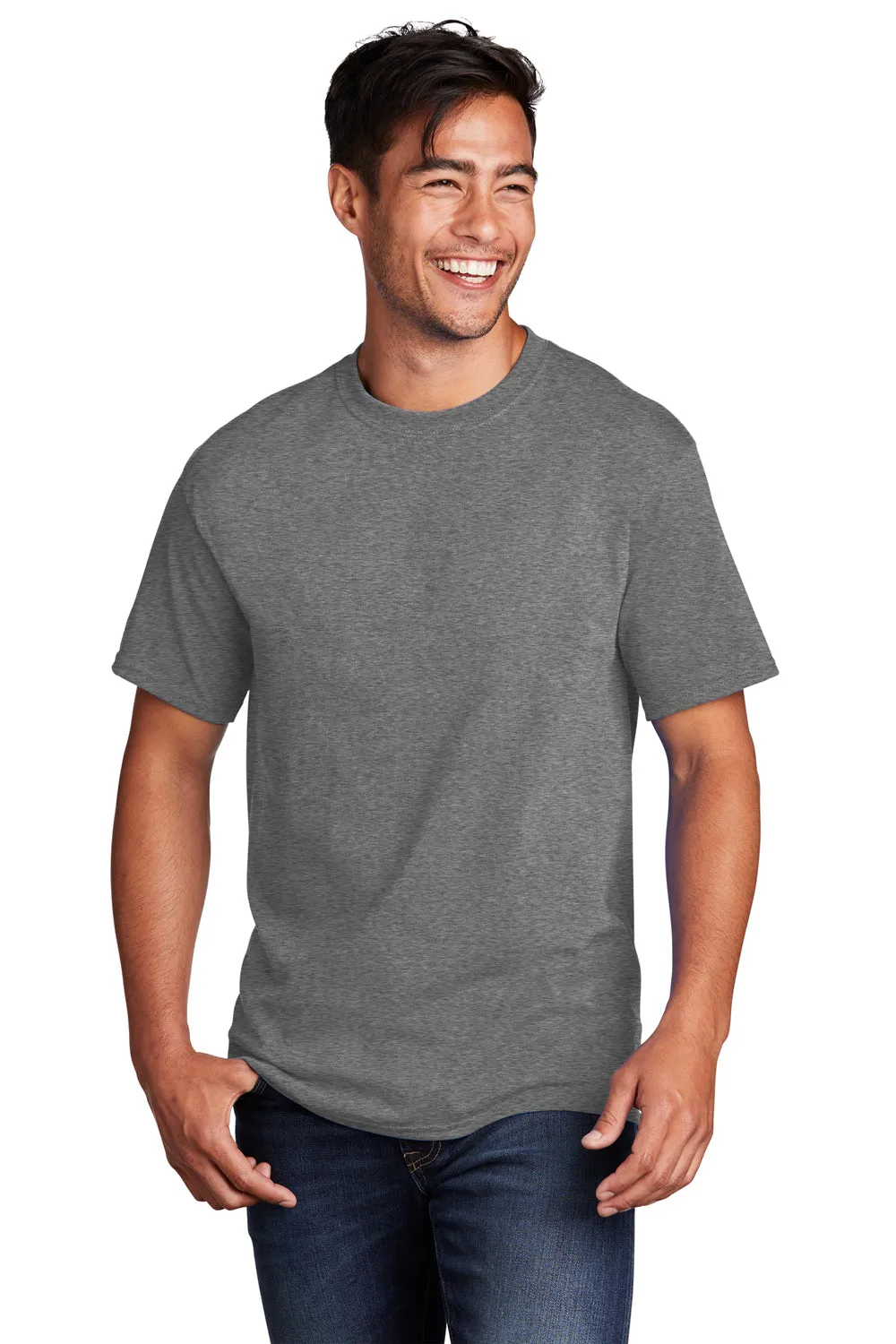 Port & Company Mens Core Short Sleeve Crewneck T-Shirt - Heather Graphite Grey  Buy the latest Clothing Port-Company