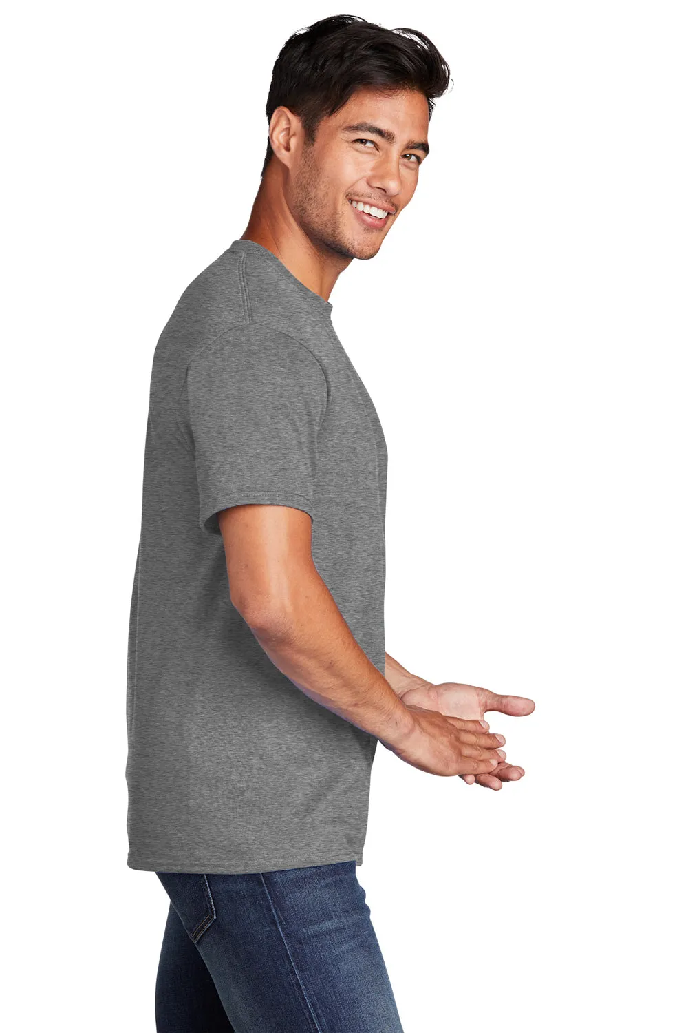 Port & Company Mens Core Short Sleeve Crewneck T-Shirt - Heather Graphite Grey  Buy the latest Clothing Port-Company
