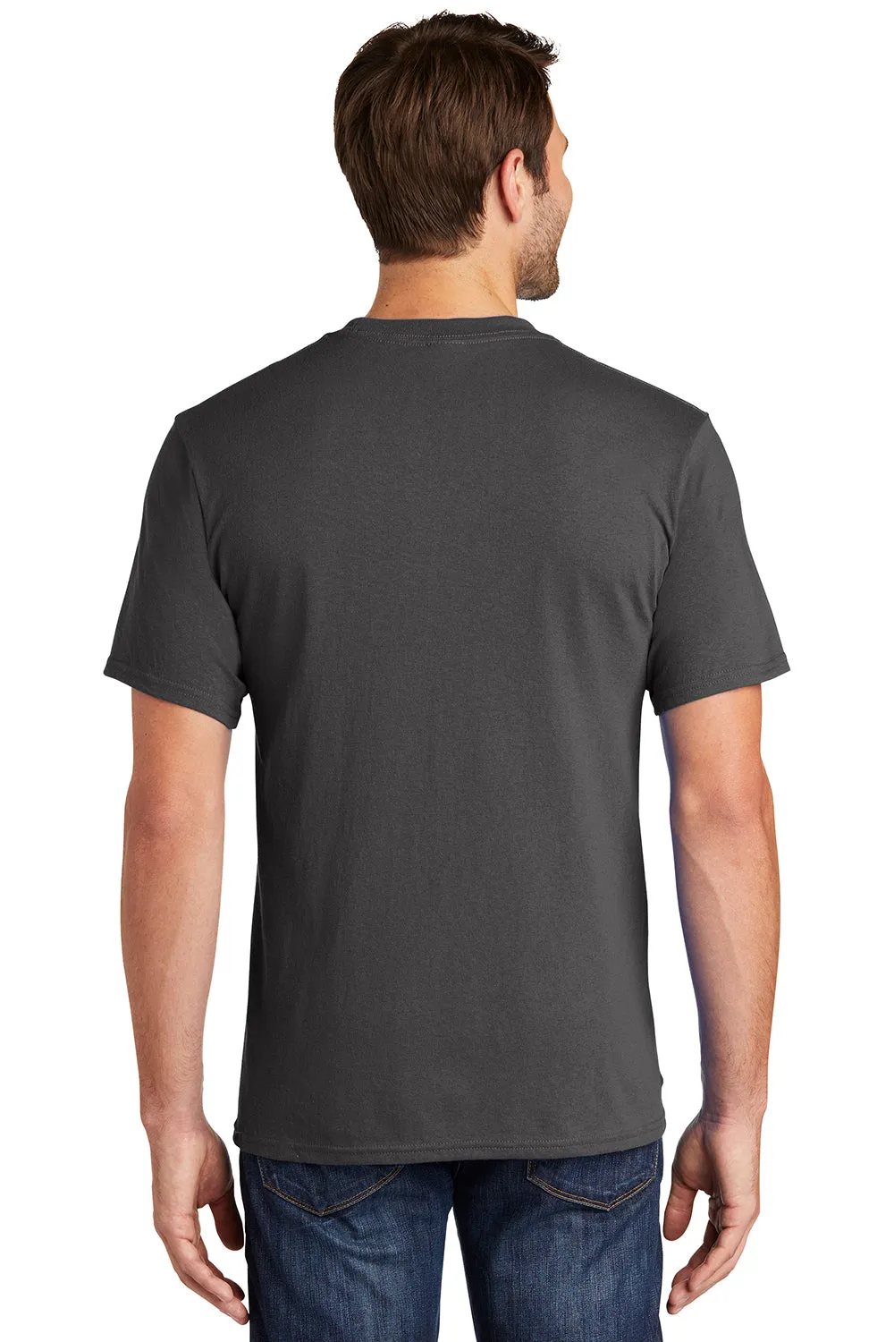 Port & Company Mens Core Short Sleeve Crewneck T-Shirt w/ Pocket - Charcoal Grey  Buy the latest Clothing Port-Company