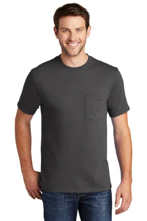 Port & Company Mens Core Short Sleeve Crewneck T-Shirt w/ Pocket - Charcoal Grey  Buy the latest Clothing Port-Company
