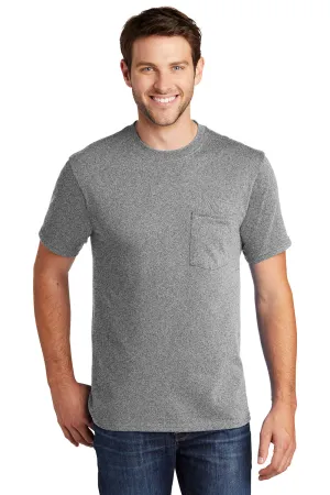 Port & Company Mens Core Short Sleeve Crewneck T-Shirt w/ Pocket - Heather Grey  Buy the latest Clothing Port-Company