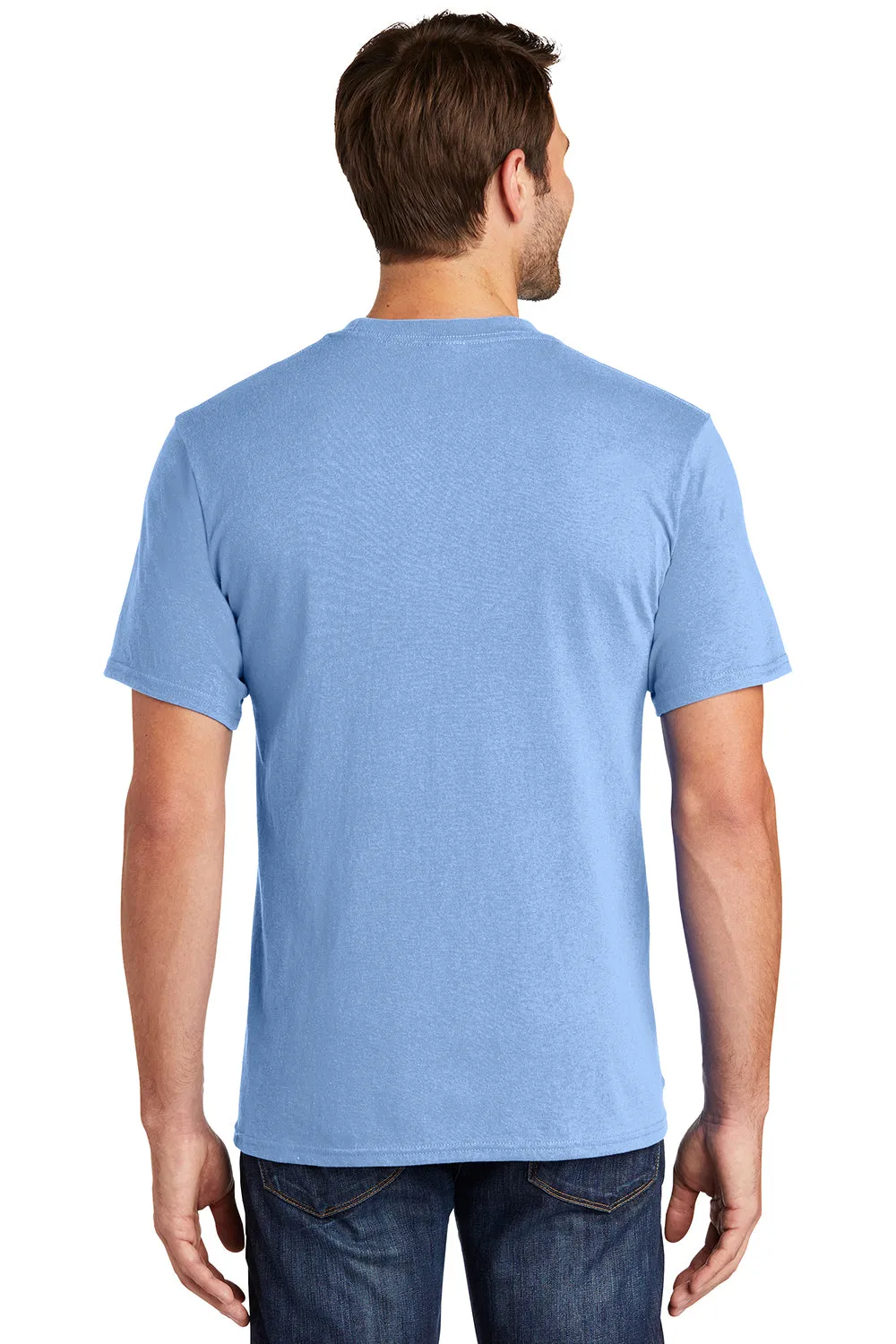 Port & Company Mens Core Short Sleeve Crewneck T-Shirt w/ Pocket - Light Blue  Buy the latest Clothing Port-Company