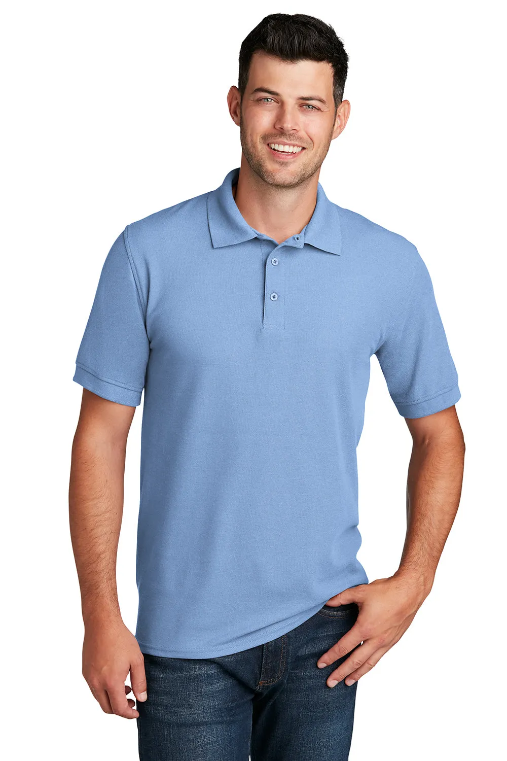 Port & Company Mens Core Stain Resistant Short Sleeve Polo Shirt - Light Blue  Buy the latest Clothing Port-Company