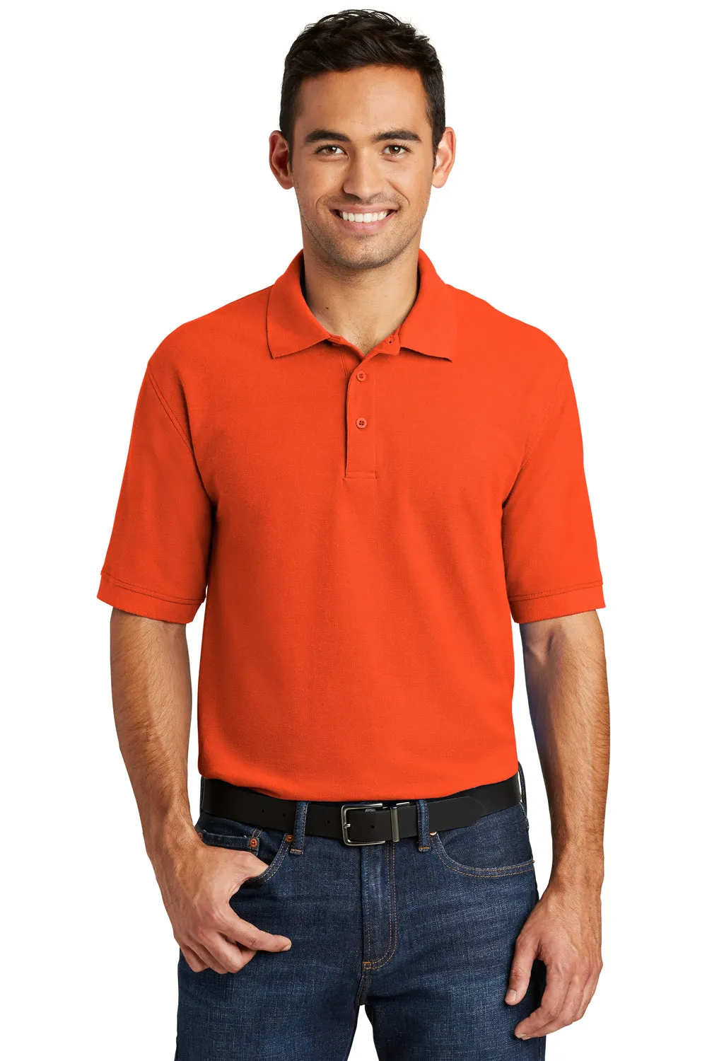 Port & Company Mens Core Stain Resistant Short Sleeve Polo Shirt - Orange - Closeout  Buy the latest Clothing Port-Company