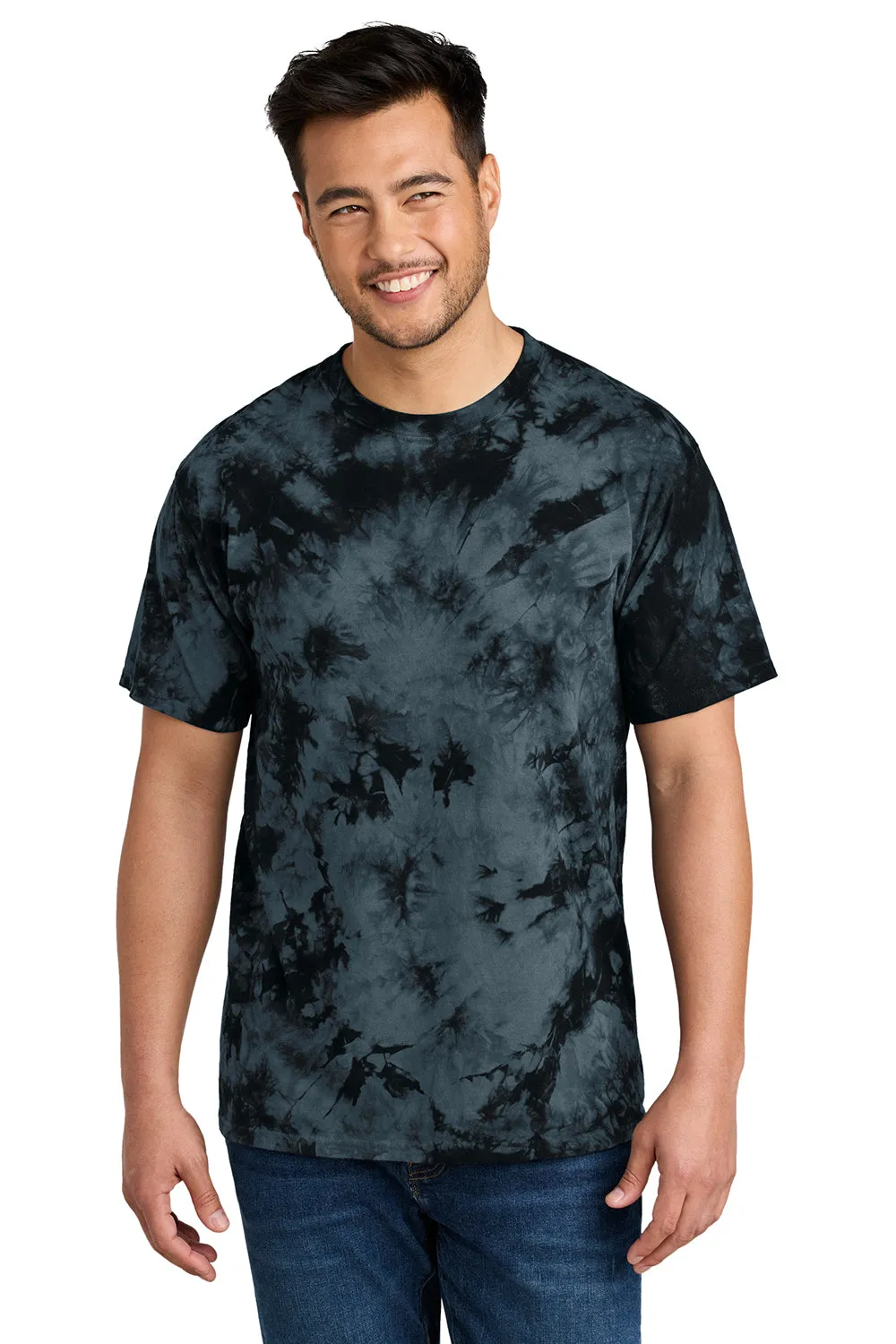 Port & Company Mens Crystal Tie-Dye Short Sleeve Crewneck T-Shirt - Black  Buy the latest Clothing Port-Company
