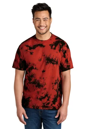 Port & Company Mens Crystal Tie-Dye Short Sleeve Crewneck T-Shirt - Black/Red  Buy the latest Clothing Port-Company
