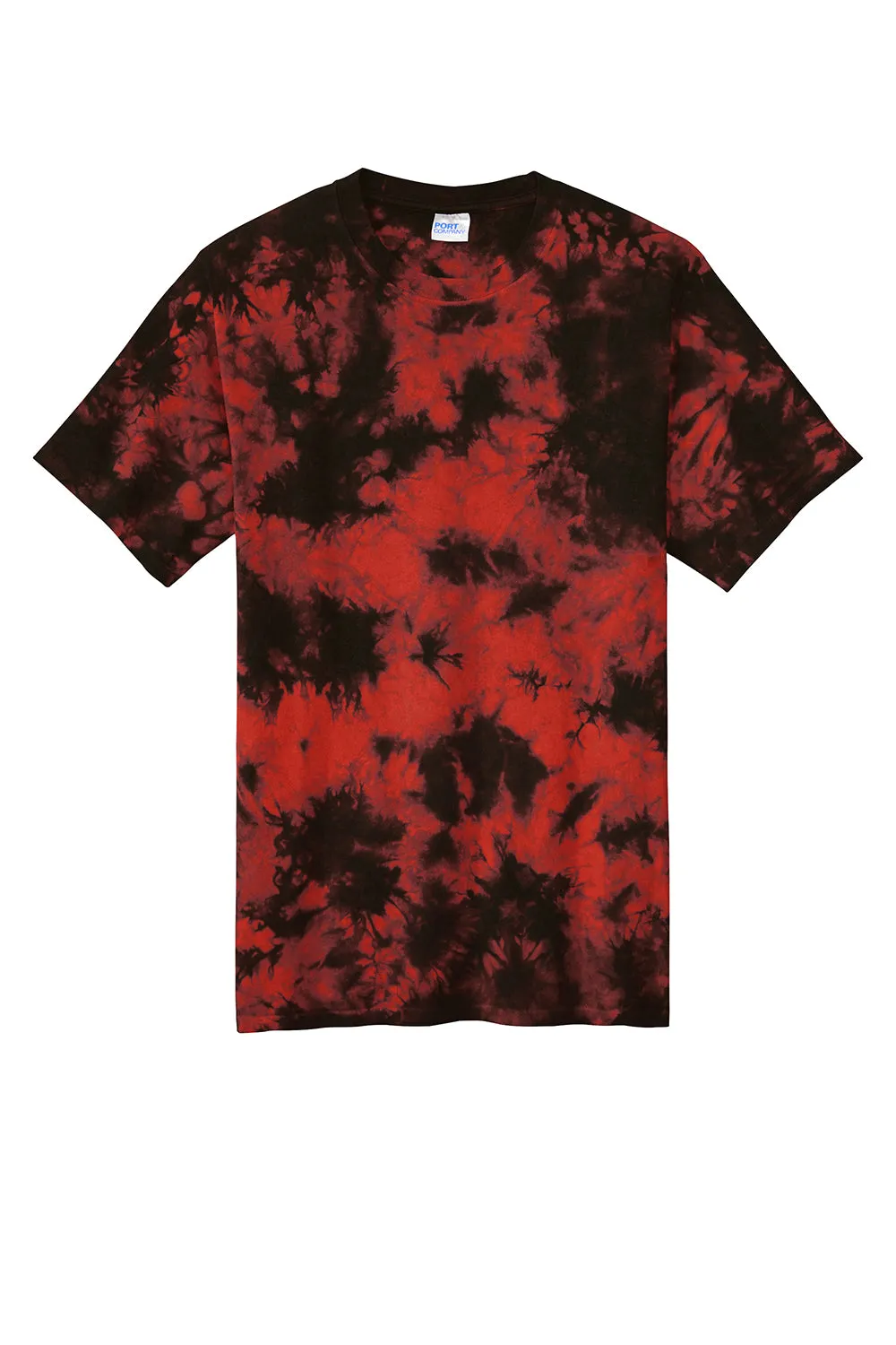 Port & Company Mens Crystal Tie-Dye Short Sleeve Crewneck T-Shirt - Black/Red  Buy the latest Clothing Port-Company