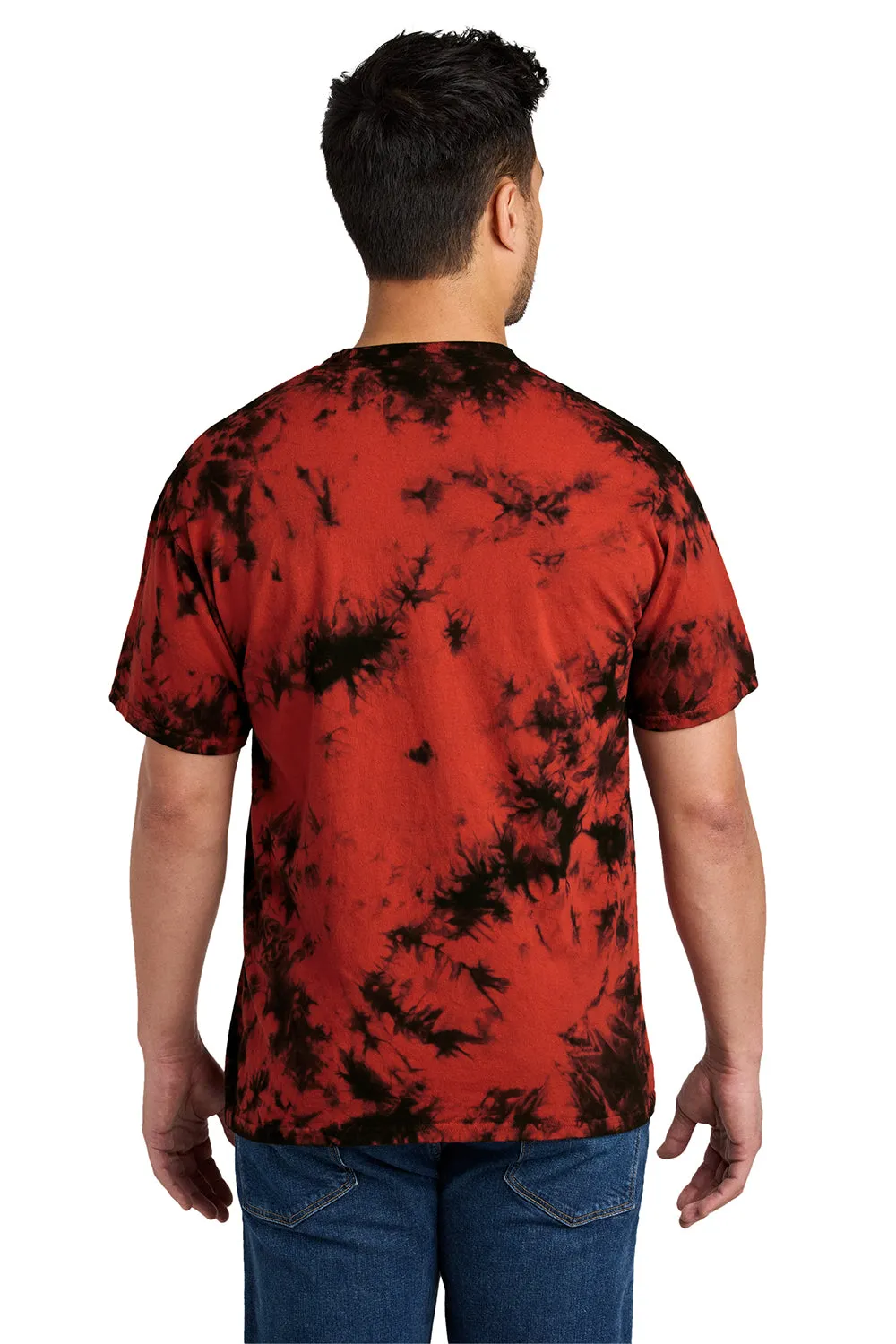 Port & Company Mens Crystal Tie-Dye Short Sleeve Crewneck T-Shirt - Black/Red  Buy the latest Clothing Port-Company