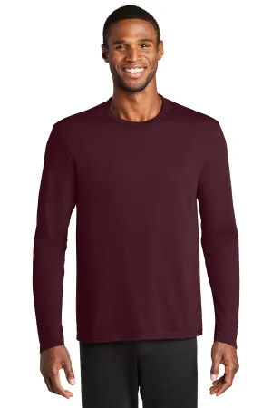 Port & Company Mens Dry Zone Performance Moisture Wicking Long Sleeve Crewneck T-Shirt - Athletic Maroon  Buy the latest Clothing Port-Company