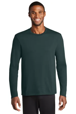 Port & Company Mens Dry Zone Performance Moisture Wicking Long Sleeve Crewneck T-Shirt - Dark Green  Buy the latest Clothing Port-Company