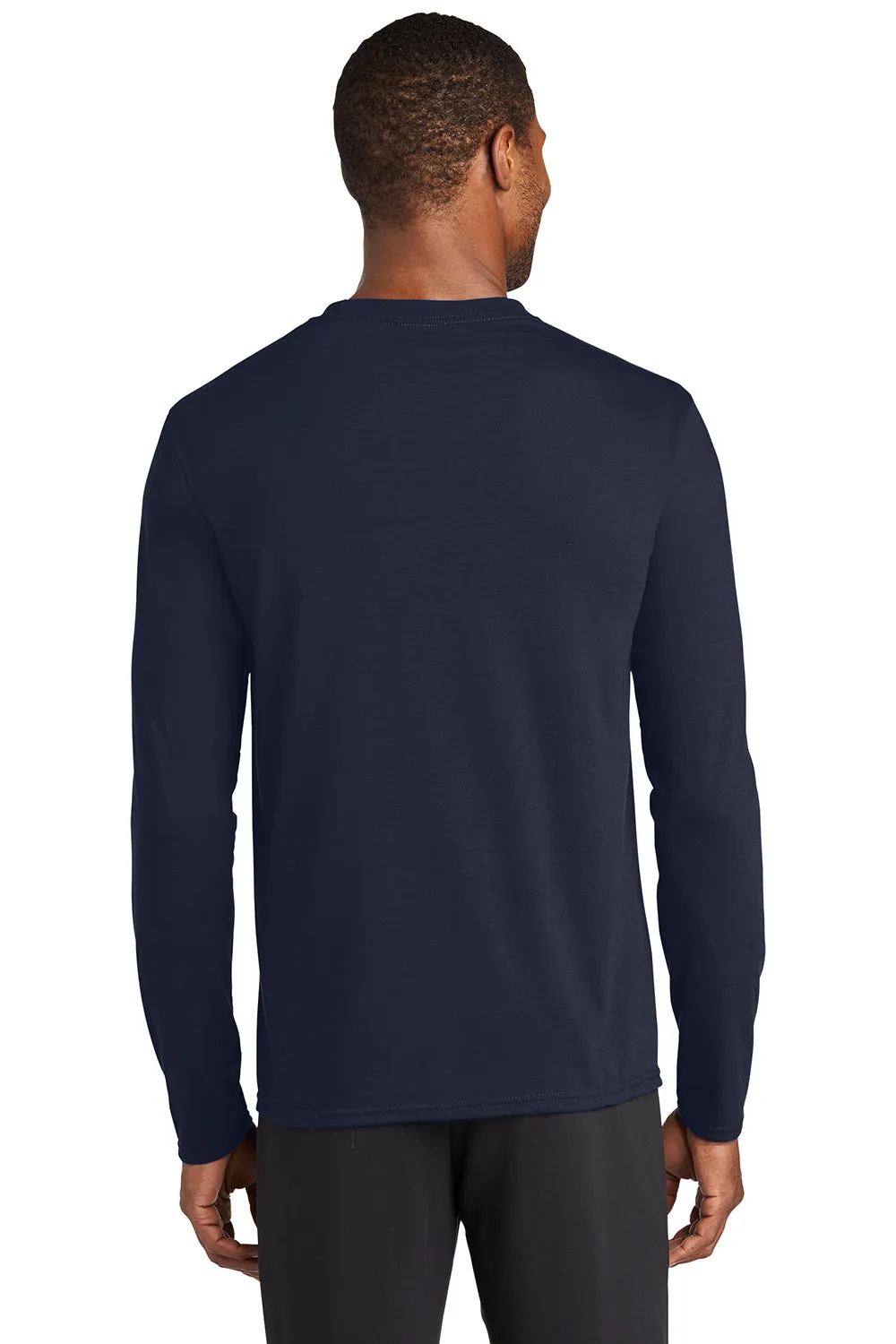 Port & Company Mens Dry Zone Performance Moisture Wicking Long Sleeve Crewneck T-Shirt - Deep Navy Blue  Buy the latest Clothing Port-Company