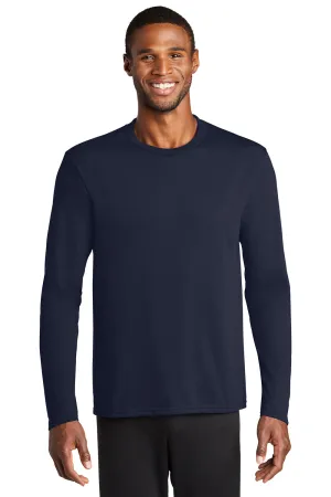 Port & Company Mens Dry Zone Performance Moisture Wicking Long Sleeve Crewneck T-Shirt - Deep Navy Blue  Buy the latest Clothing Port-Company