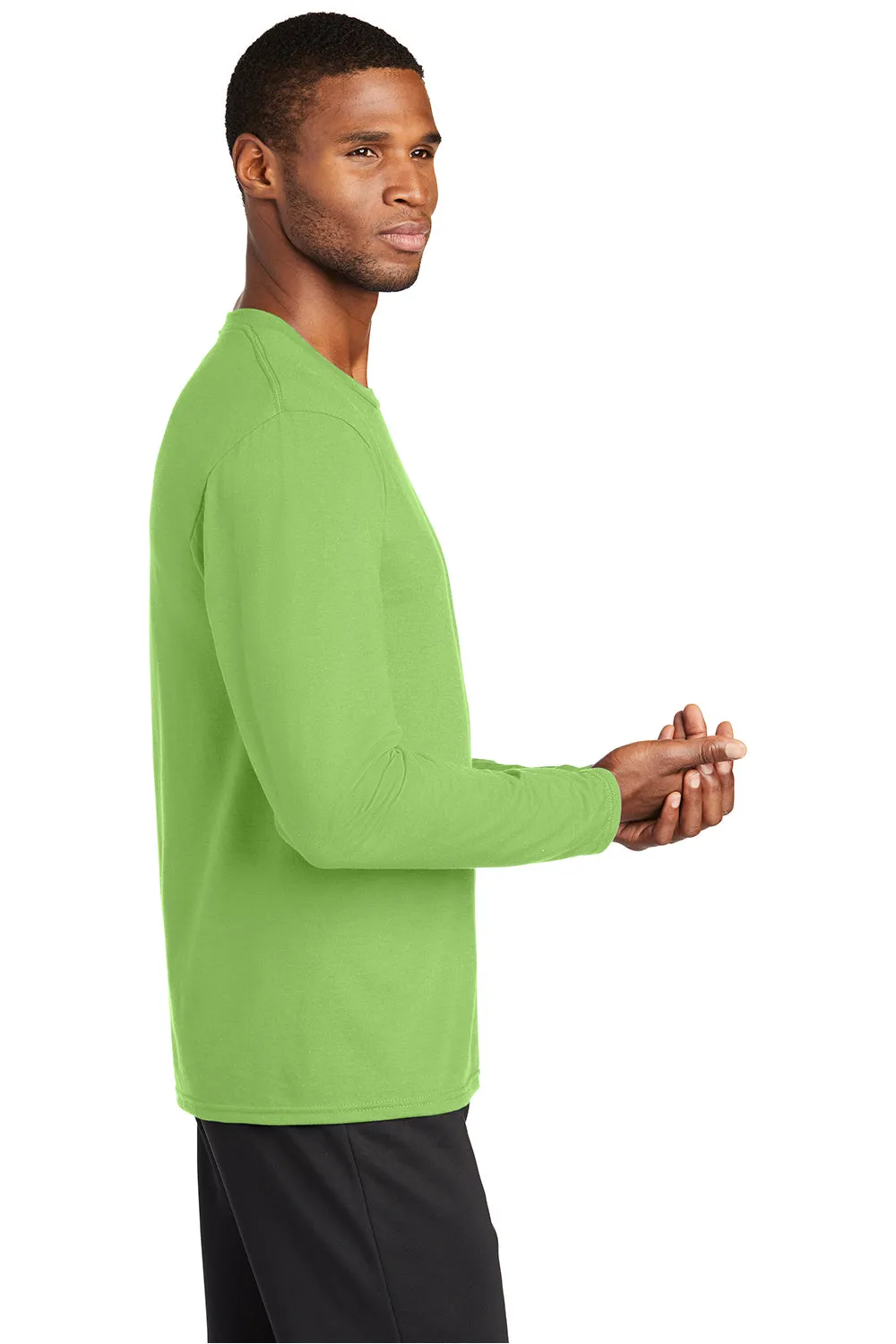 Port & Company Mens Dry Zone Performance Moisture Wicking Long Sleeve Crewneck T-Shirt - Lime Green  Buy the latest Clothing Port-Company