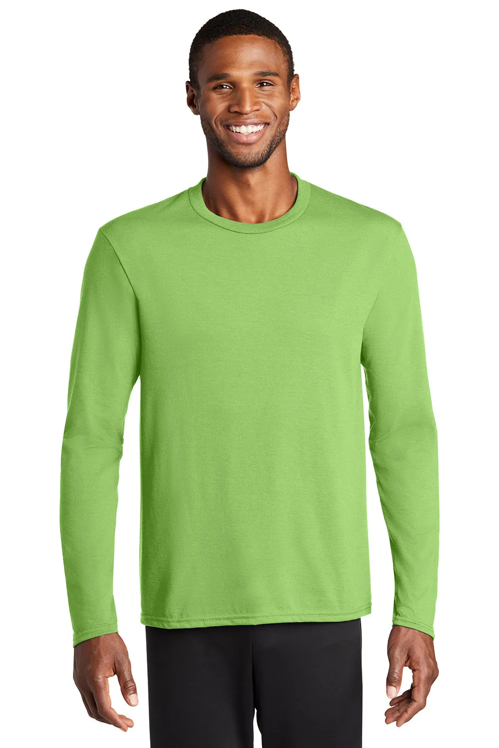Port & Company Mens Dry Zone Performance Moisture Wicking Long Sleeve Crewneck T-Shirt - Lime Green  Buy the latest Clothing Port-Company