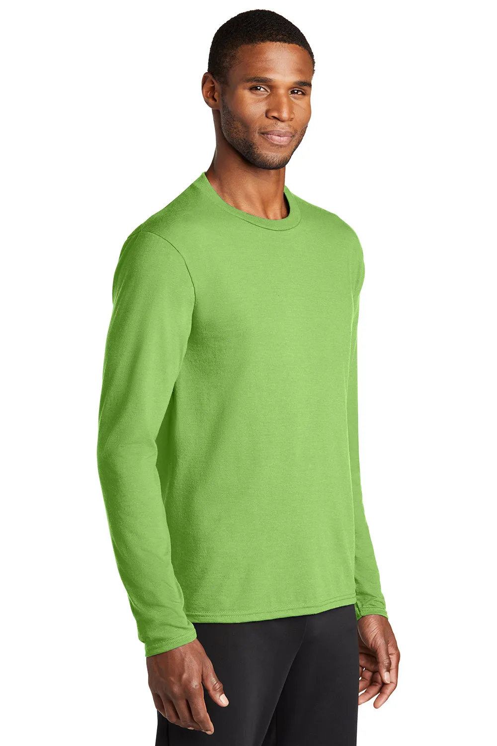 Port & Company Mens Dry Zone Performance Moisture Wicking Long Sleeve Crewneck T-Shirt - Lime Green  Buy the latest Clothing Port-Company