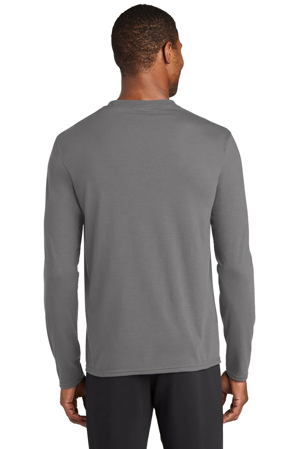 Port & Company Mens Dry Zone Performance Moisture Wicking Long Sleeve Crewneck T-Shirt - Medium Grey  Buy the latest Clothing Port-Company