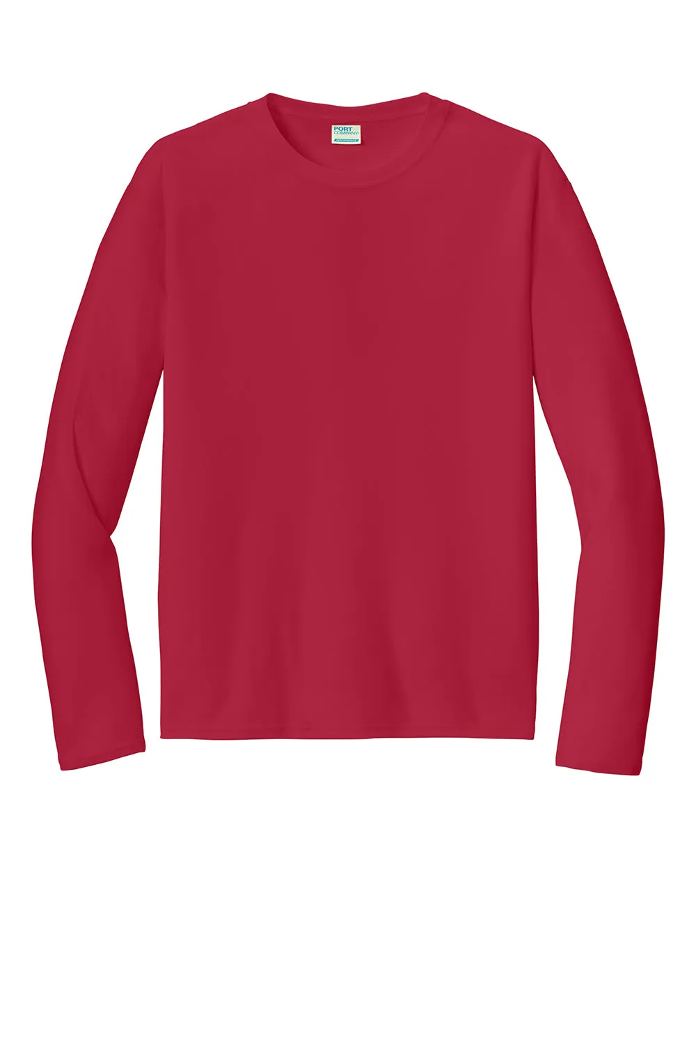Port & Company Mens Dry Zone Performance Moisture Wicking Long Sleeve Crewneck T-Shirt - Red  Buy the latest Clothing Port-Company