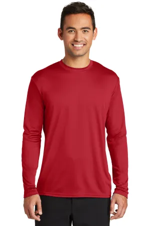 Port & Company Mens Dry Zone Performance Moisture Wicking Long Sleeve Crewneck T-Shirt - Red  Buy the latest Clothing Port-Company
