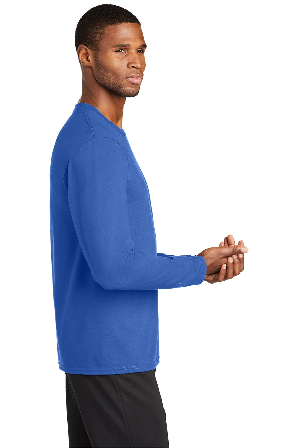 Port & Company Mens Dry Zone Performance Moisture Wicking Long Sleeve Crewneck T-Shirt - True Royal Blue  Buy the latest Clothing Port-Company