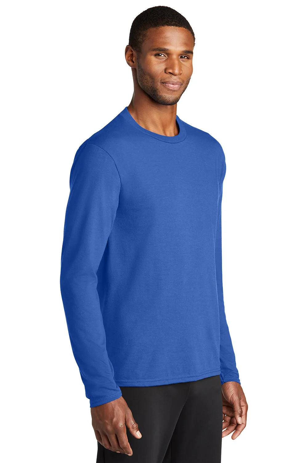 Port & Company Mens Dry Zone Performance Moisture Wicking Long Sleeve Crewneck T-Shirt - True Royal Blue  Buy the latest Clothing Port-Company