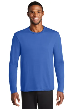 Port & Company Mens Dry Zone Performance Moisture Wicking Long Sleeve Crewneck T-Shirt - True Royal Blue  Buy the latest Clothing Port-Company