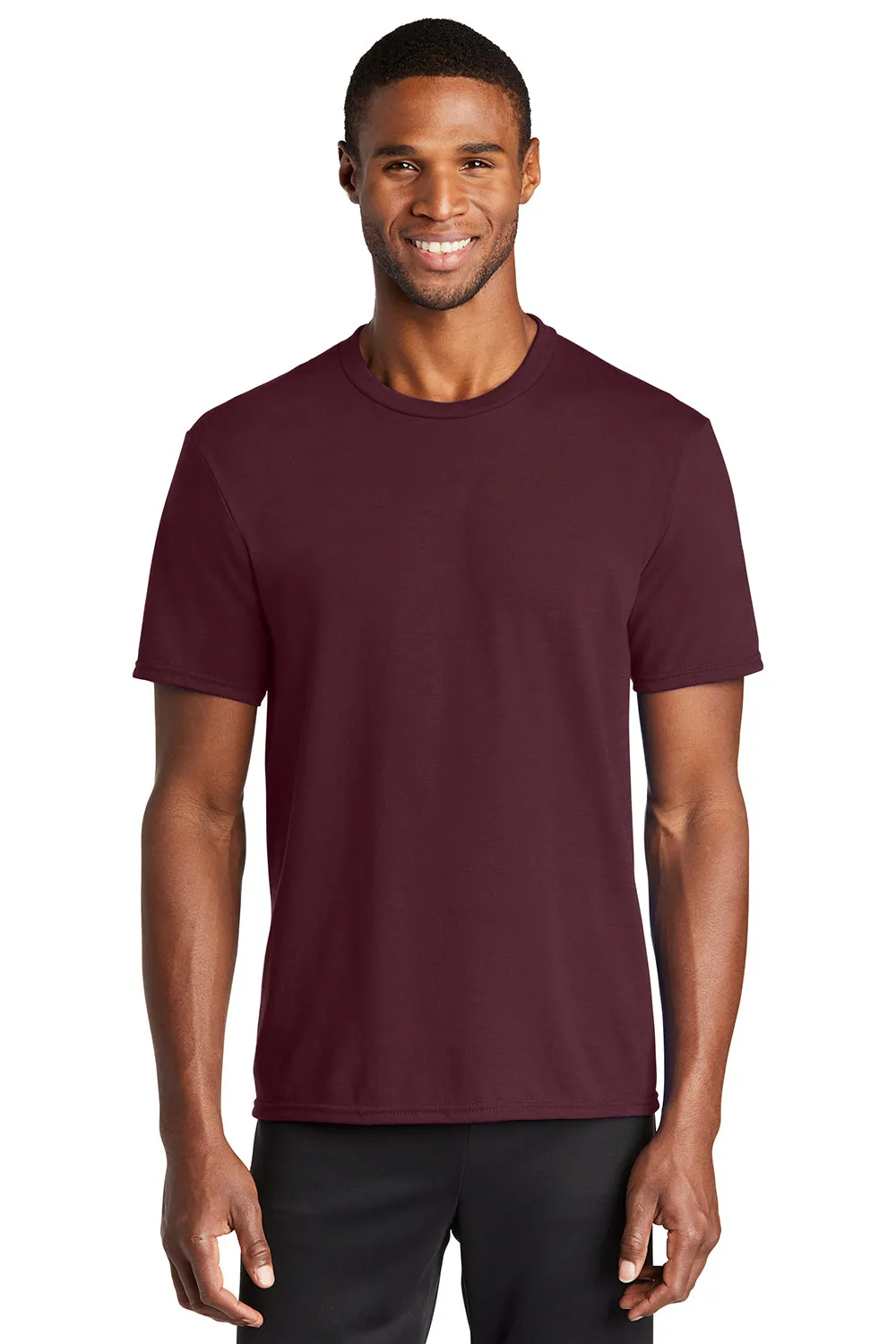 Port & Company Mens Dry Zone Performance Moisture Wicking Short Sleeve Crewneck T-Shirt - Athletic Maroon  Buy the latest Clothing Port-Company