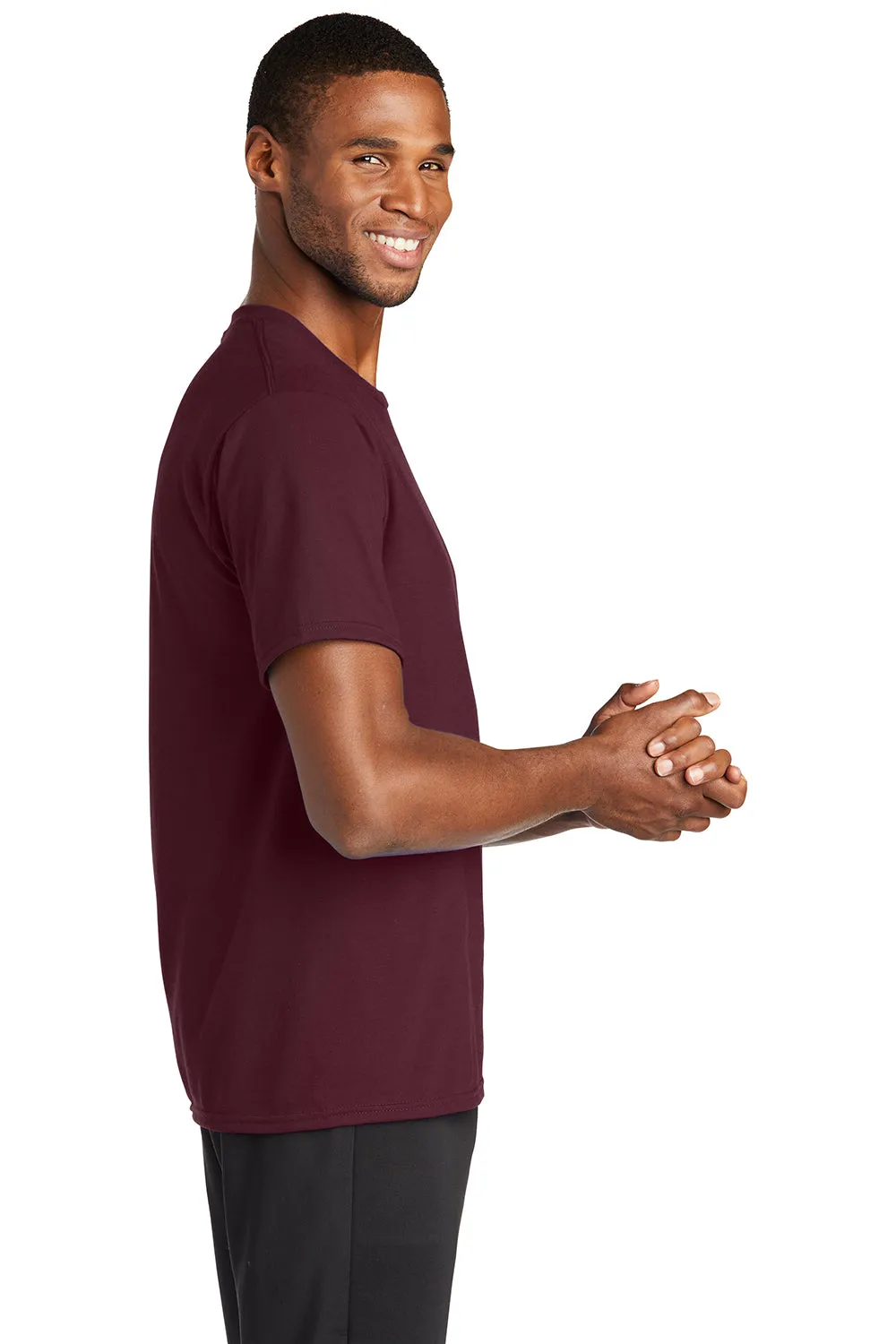 Port & Company Mens Dry Zone Performance Moisture Wicking Short Sleeve Crewneck T-Shirt - Athletic Maroon  Buy the latest Clothing Port-Company