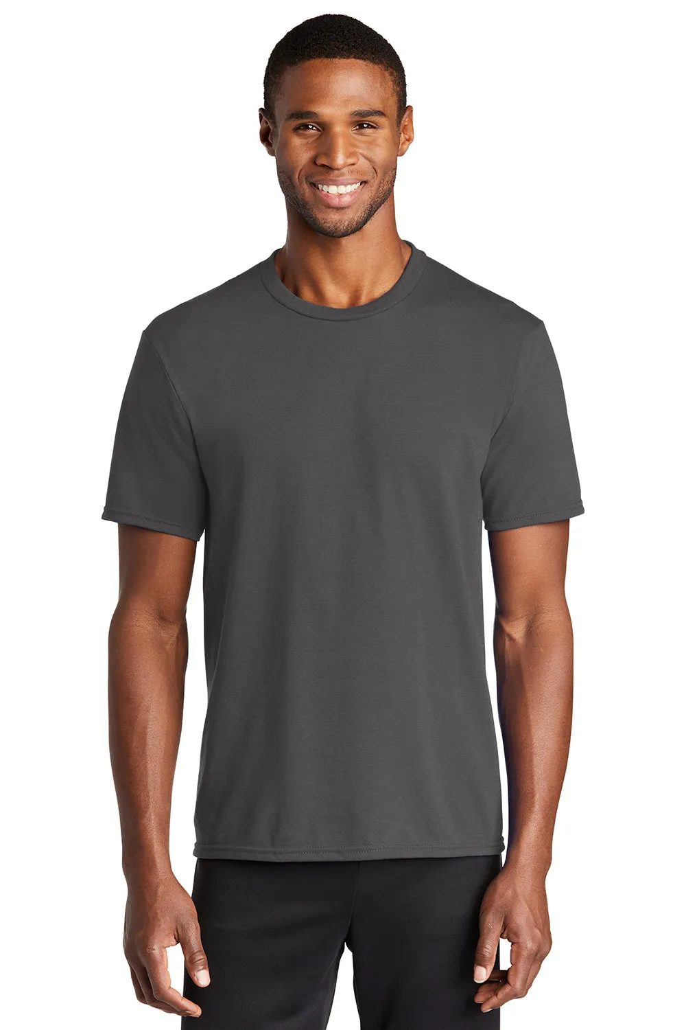 Port & Company Mens Dry Zone Performance Moisture Wicking Short Sleeve Crewneck T-Shirt - Charcoal Grey  Buy the latest Clothing Port-Company