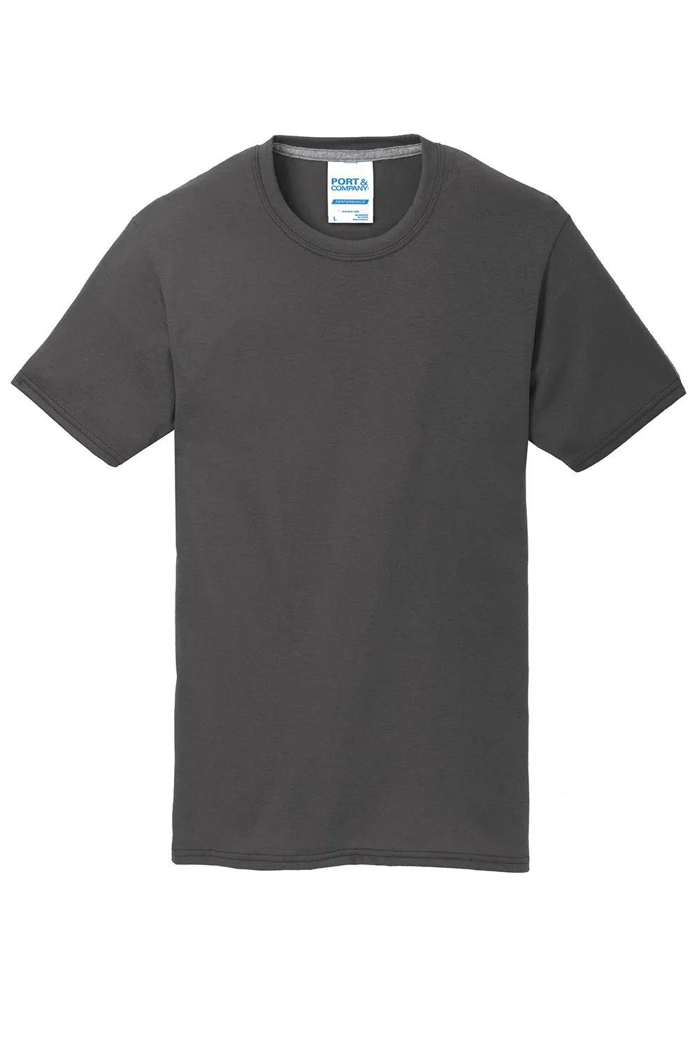 Port & Company Mens Dry Zone Performance Moisture Wicking Short Sleeve Crewneck T-Shirt - Charcoal Grey  Buy the latest Clothing Port-Company