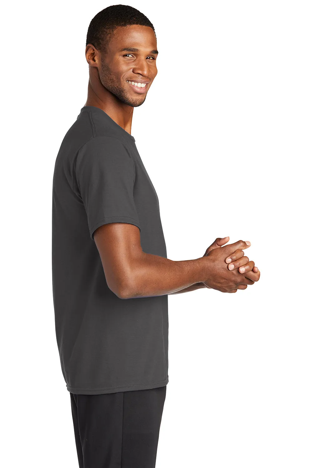 Port & Company Mens Dry Zone Performance Moisture Wicking Short Sleeve Crewneck T-Shirt - Charcoal Grey  Buy the latest Clothing Port-Company