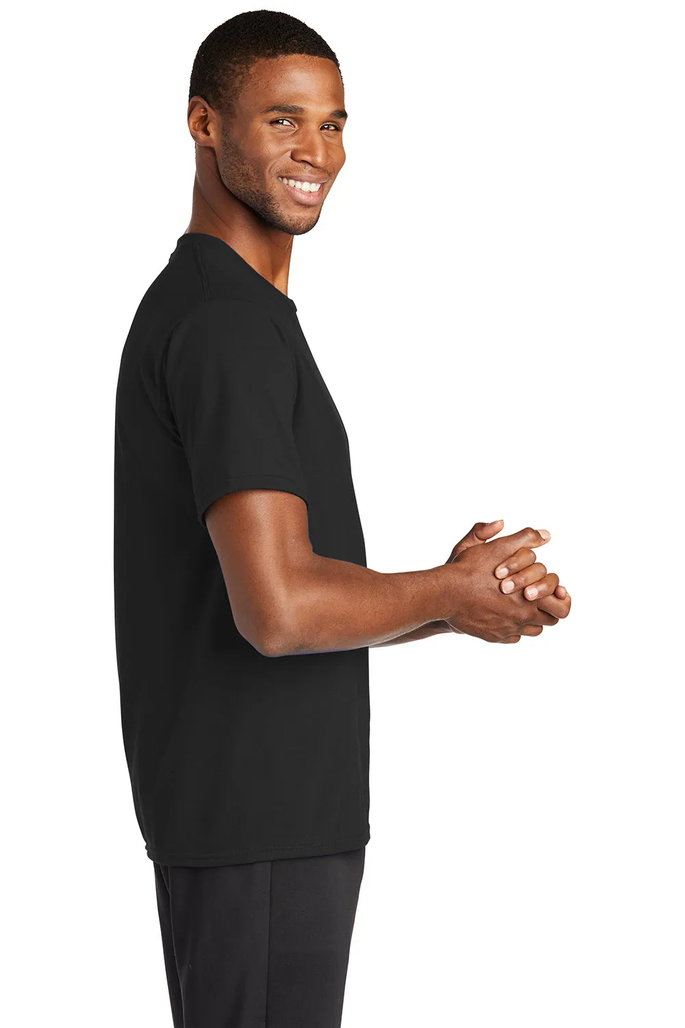 Port & Company Mens Dry Zone Performance Moisture Wicking Short Sleeve Crewneck T-Shirt - Jet Black  Buy the latest Clothing Port-Company