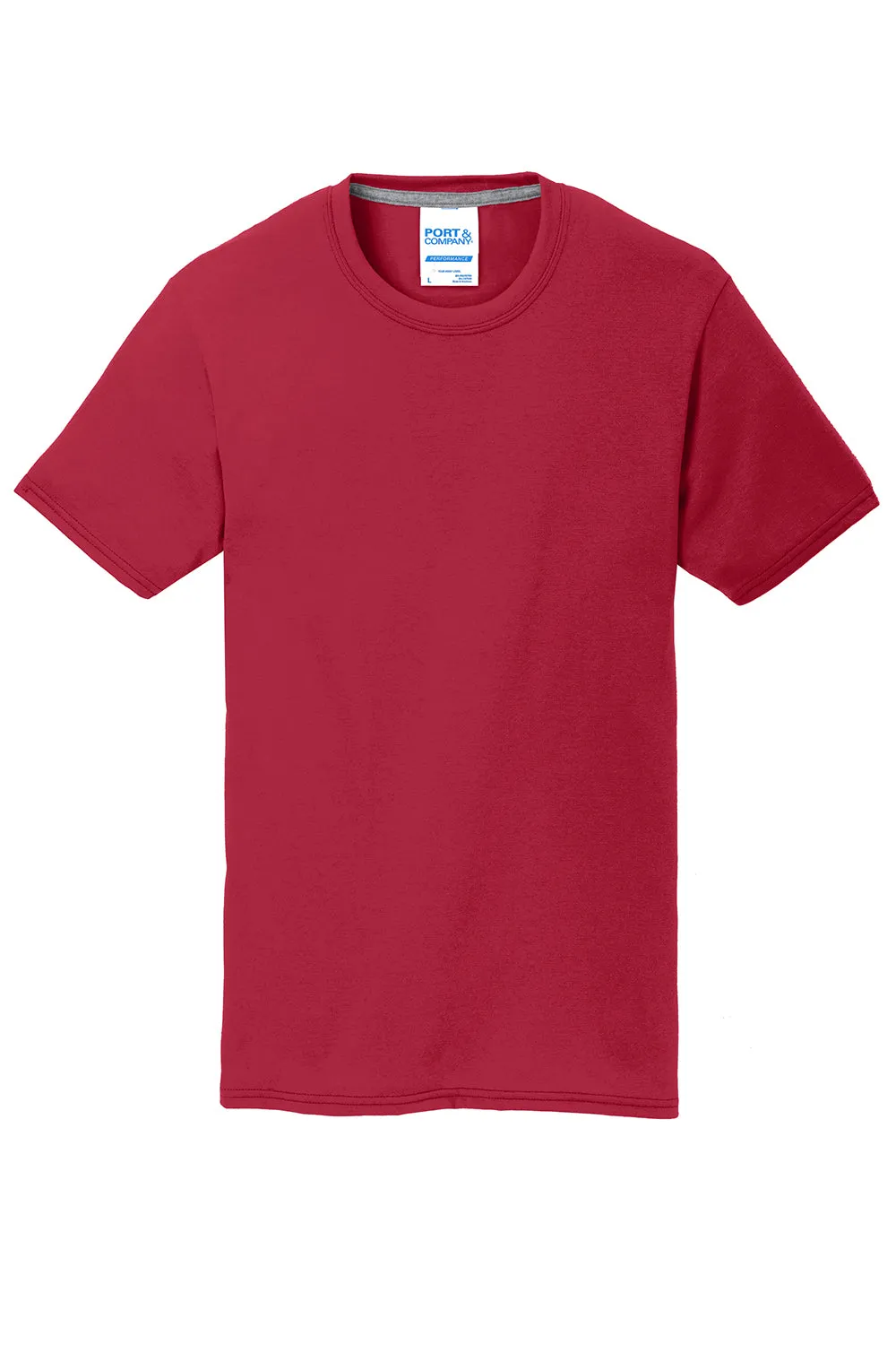 Port & Company Mens Dry Zone Performance Moisture Wicking Short Sleeve Crewneck T-Shirt - Red  Buy the latest Clothing Port-Company