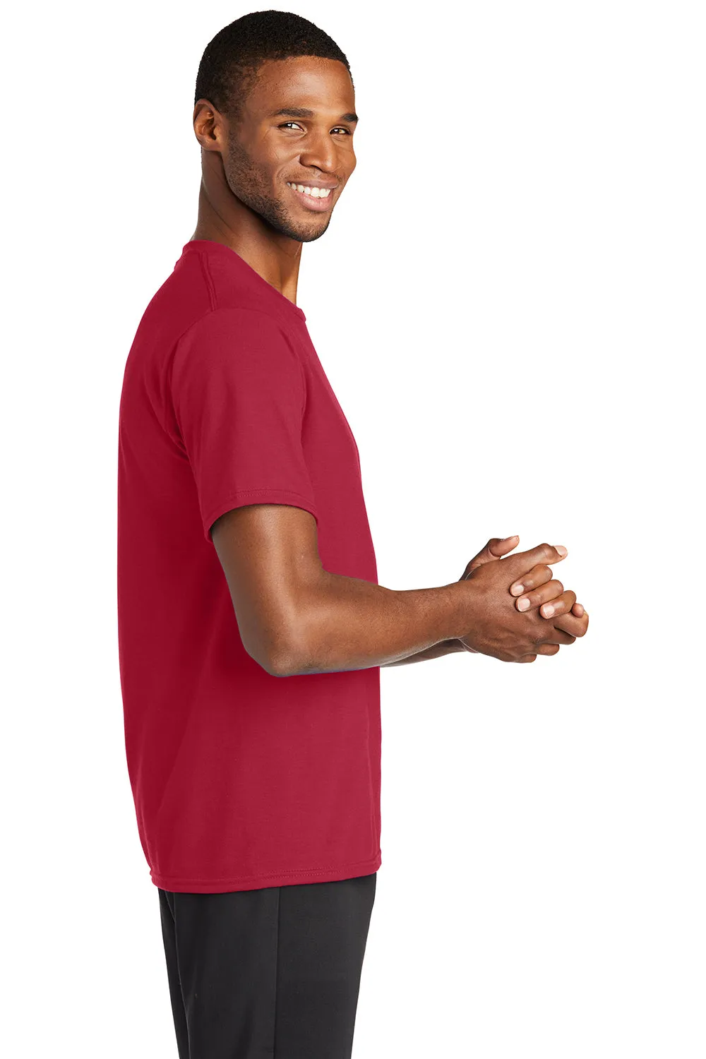 Port & Company Mens Dry Zone Performance Moisture Wicking Short Sleeve Crewneck T-Shirt - Red  Buy the latest Clothing Port-Company
