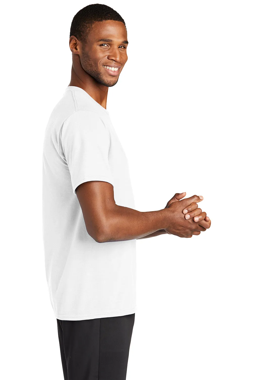 Port & Company Mens Dry Zone Performance Moisture Wicking Short Sleeve Crewneck T-Shirt - White  Buy the latest Clothing Port-Company
