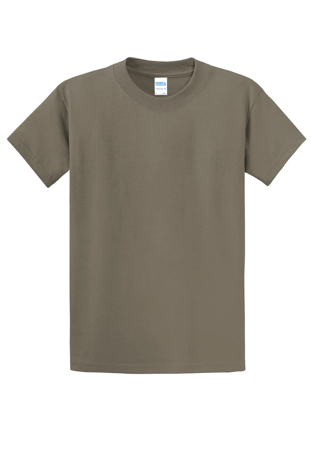 Port & Company Mens Essential Short Sleeve Crewneck T-Shirt - Dusty Brown  Buy the latest Clothing Port-Company
