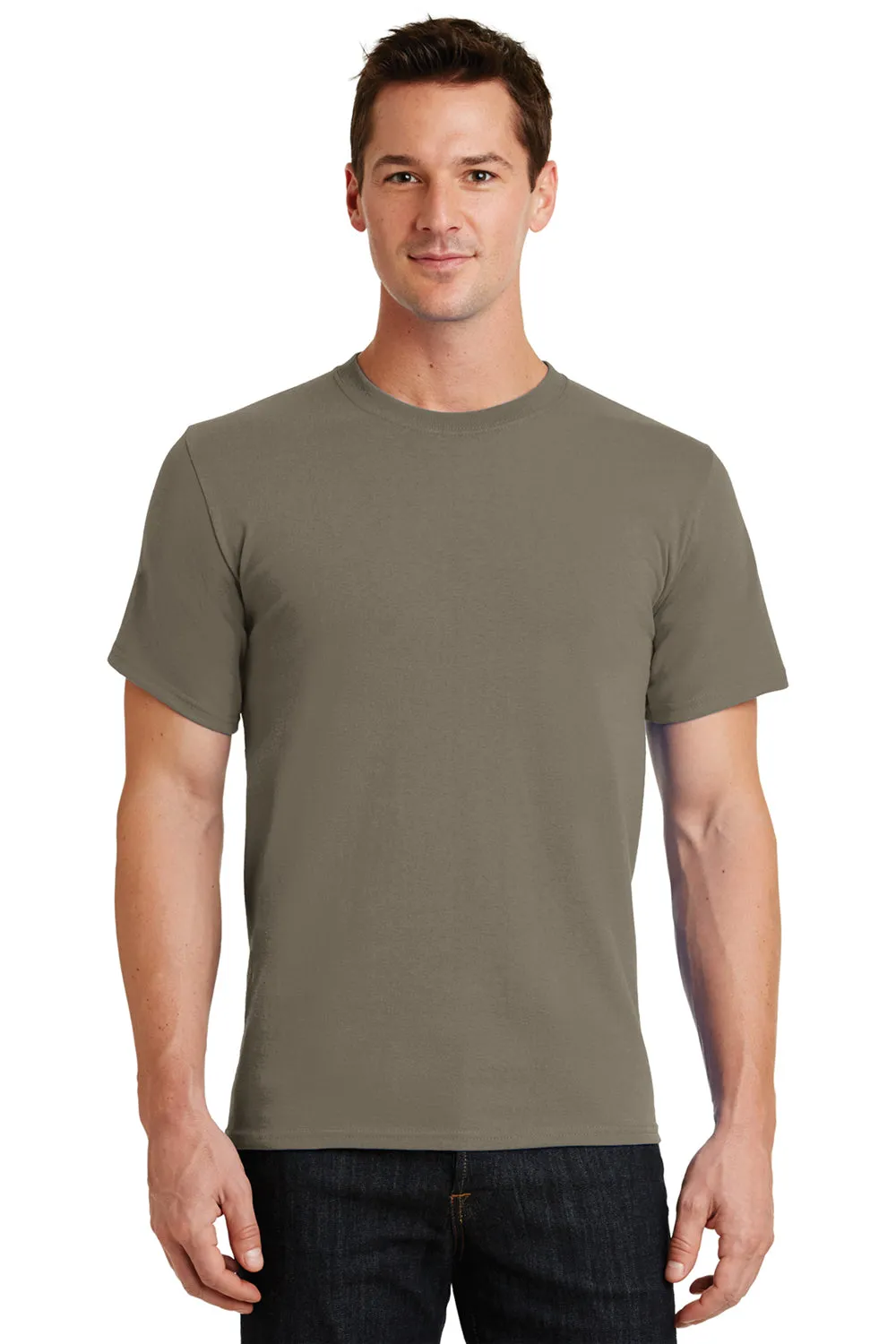 Port & Company Mens Essential Short Sleeve Crewneck T-Shirt - Dusty Brown  Buy the latest Clothing Port-Company