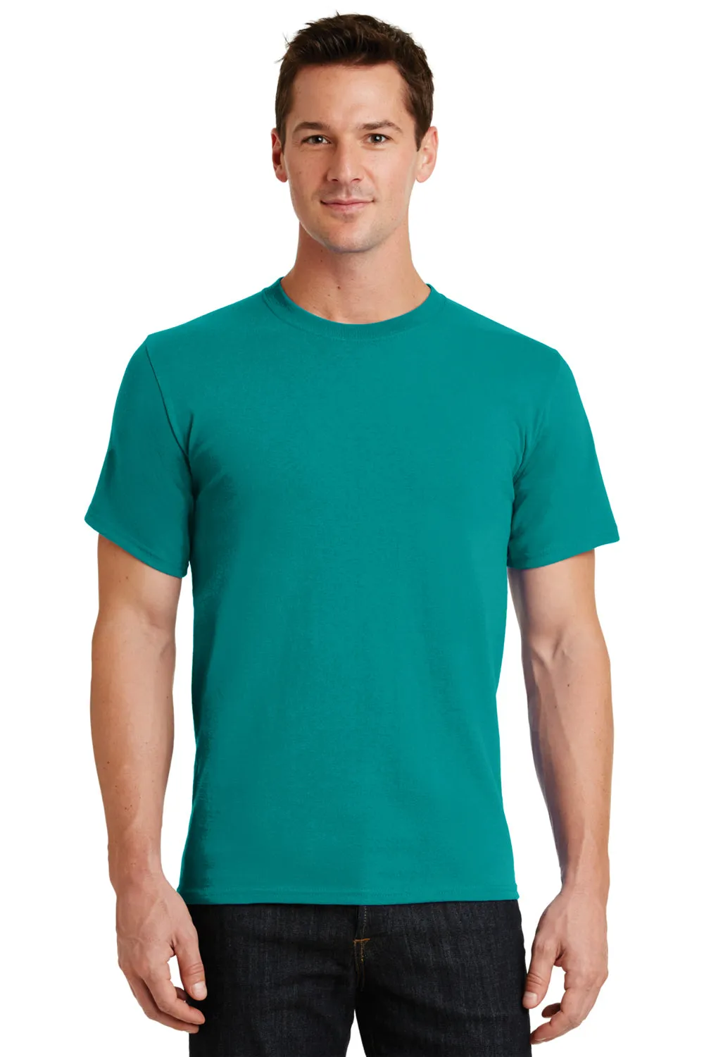 Port & Company Mens Essential Short Sleeve Crewneck T-Shirt - Jade Green  Buy the latest Clothing Port-Company
