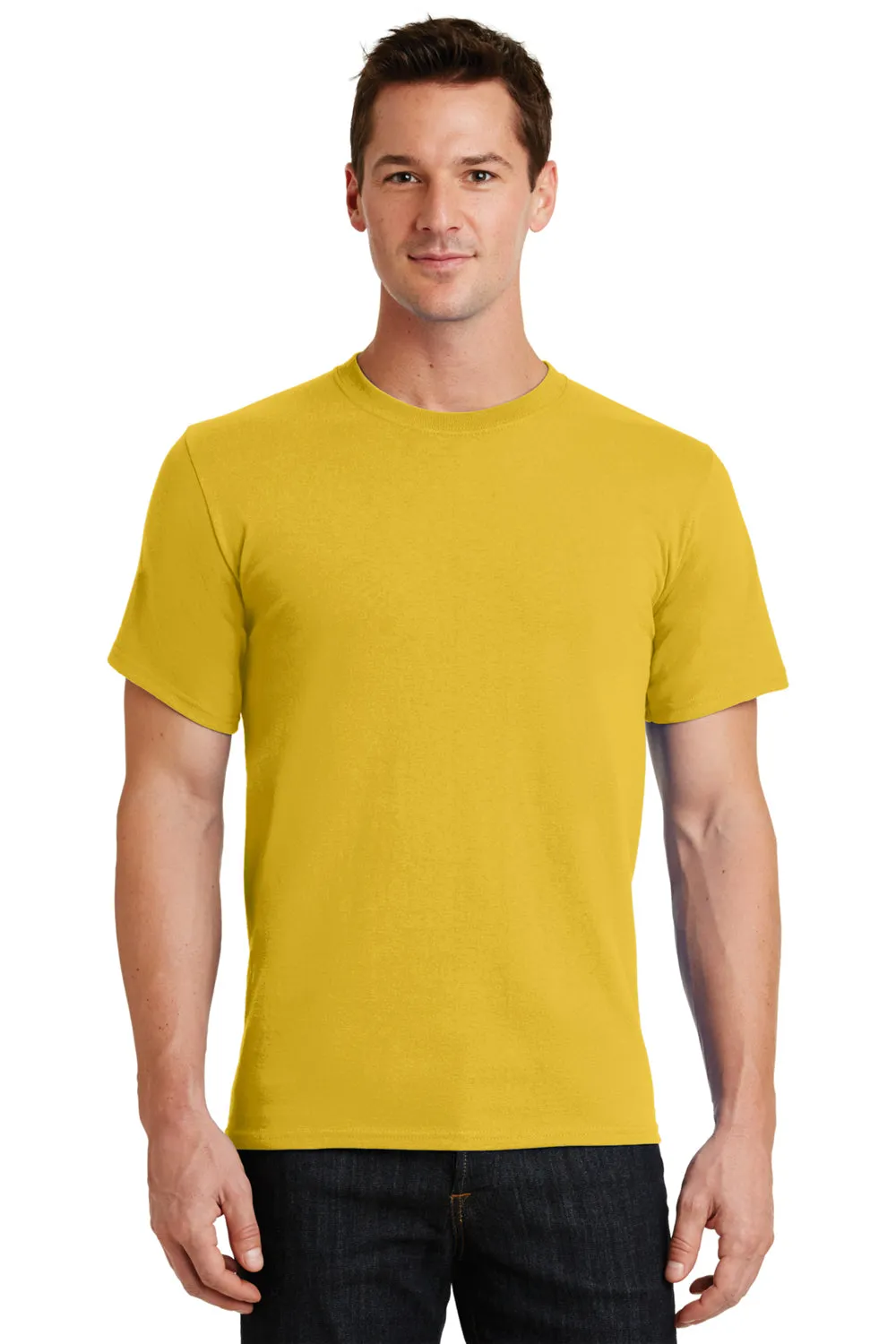 Port & Company Mens Essential Short Sleeve Crewneck T-Shirt - Lemon Yellow  Buy the latest Clothing Port-Company