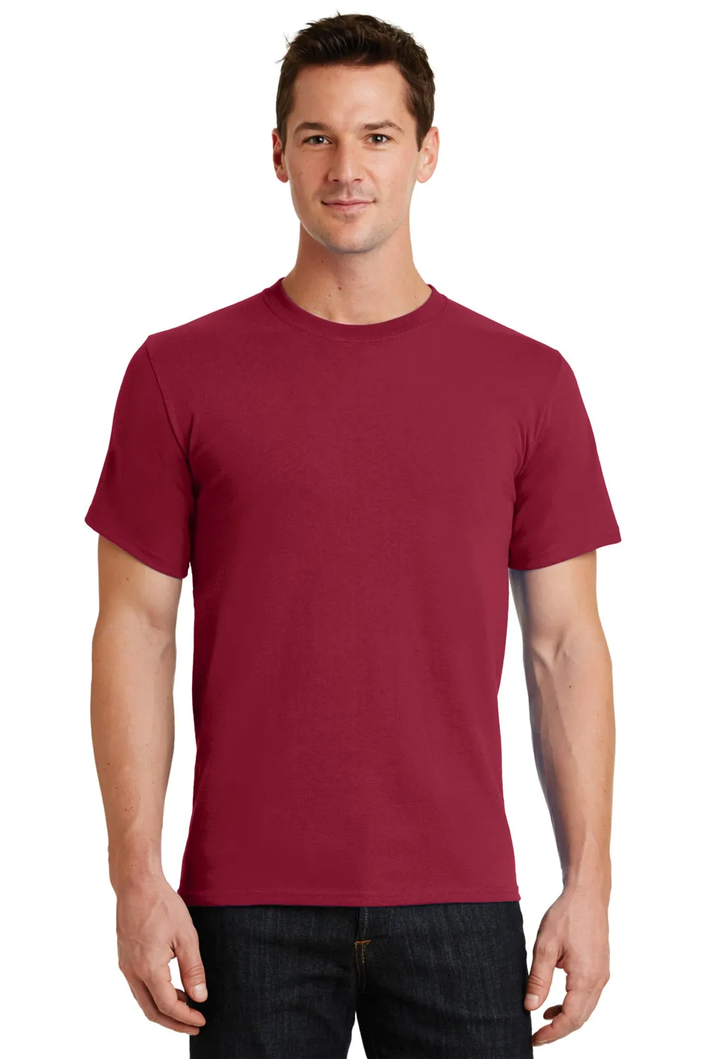 Port & Company Mens Essential Short Sleeve Crewneck T-Shirt - Rich Red  Buy the latest Clothing Port-Company